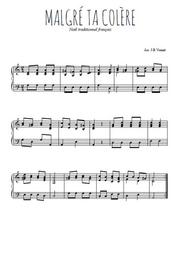Téléchargez l'arrangement pour piano de la partition de Malgré ta colère en PDF